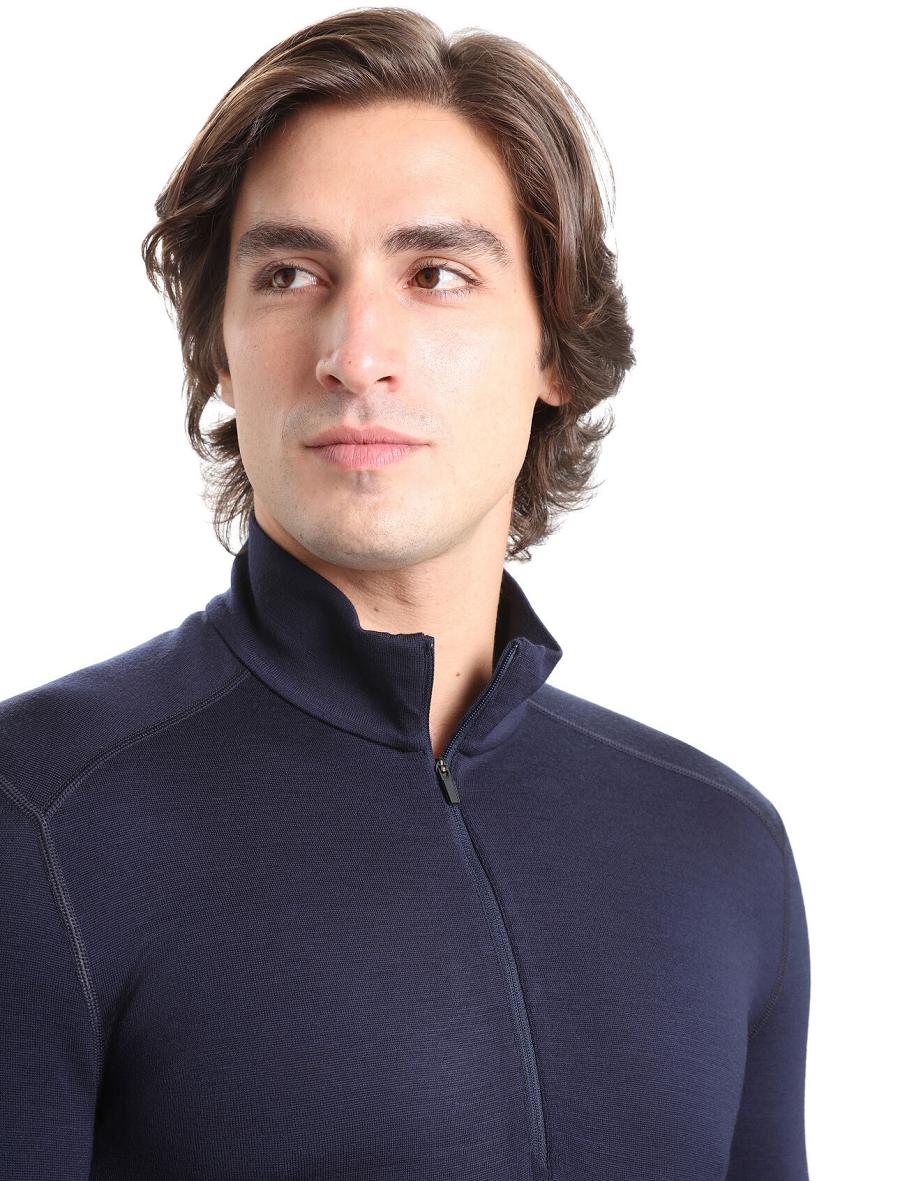 Base Layers Icebreaker Merino 260 Tech Long Sleeve Half Zip Thermal Top Męskie Granatowe | PL 1562FDNM